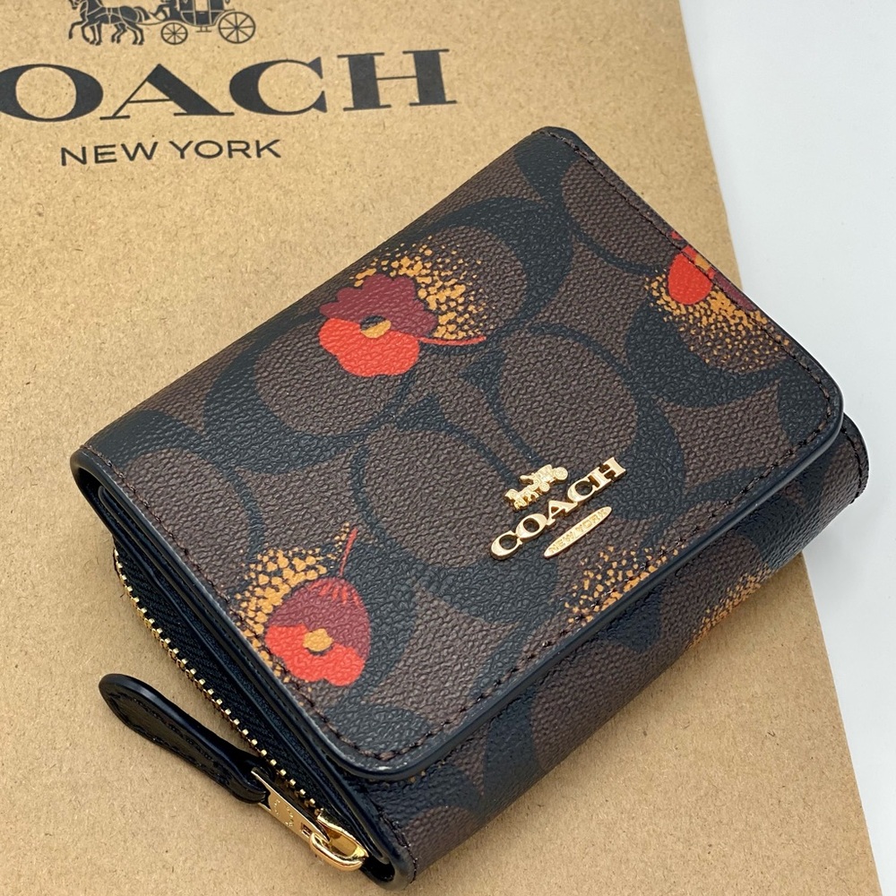 Coach Small Trifold Wallet with Pop Floral Print - Picture 12 of 12
